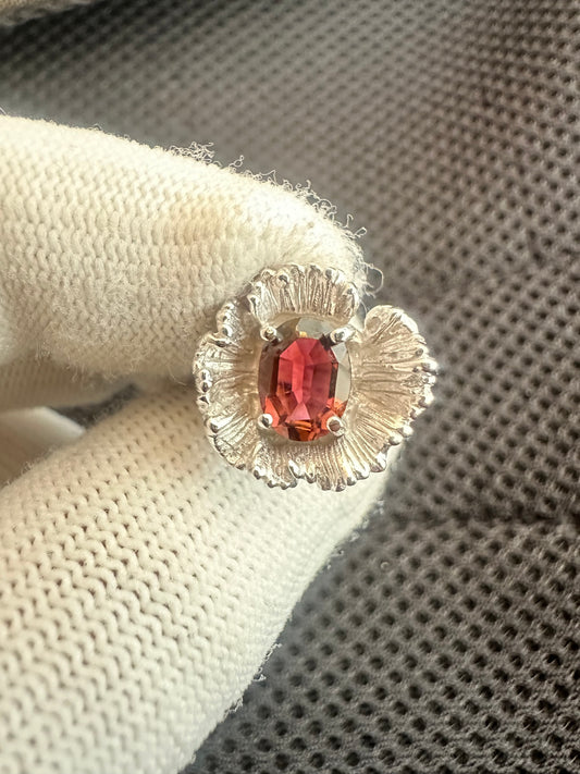 Elegant Pinkish Red Tourmaline Ring in 925 Silver with Cubic Zirconia Accents – October Birthstone Gift for Women