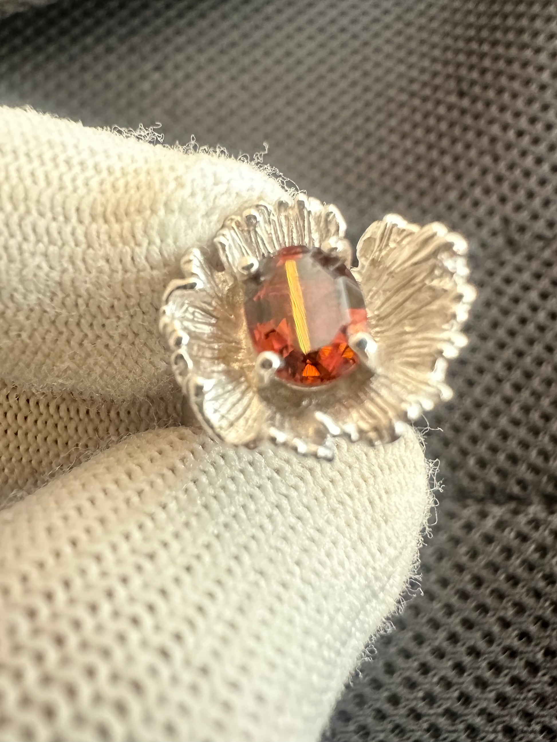 Elegant Pinkish Red Tourmaline Ring in 925 Silver with Cubic Zirconia Accents – October Birthstone Gift for Women