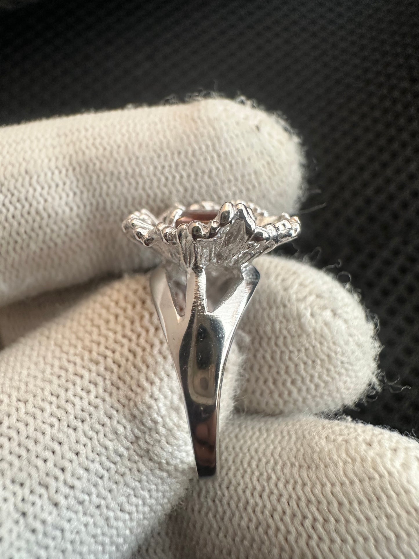 Elegant Pinkish Red Tourmaline Ring in 925 Silver with Cubic Zirconia Accents – October Birthstone Gift for Women