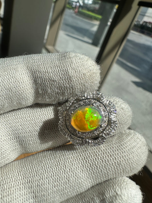 Opal Ring in 925 Silver – October Birthstone Jewelry – Elegant, Colorful, and Timeless