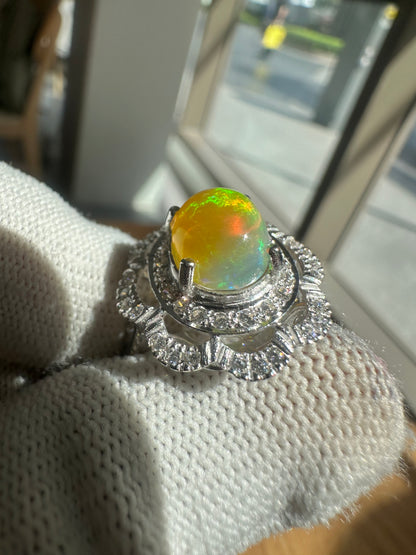 Opal Ring in 925 Silver – October Birthstone Jewelry – Elegant, Colorful, and Timeless