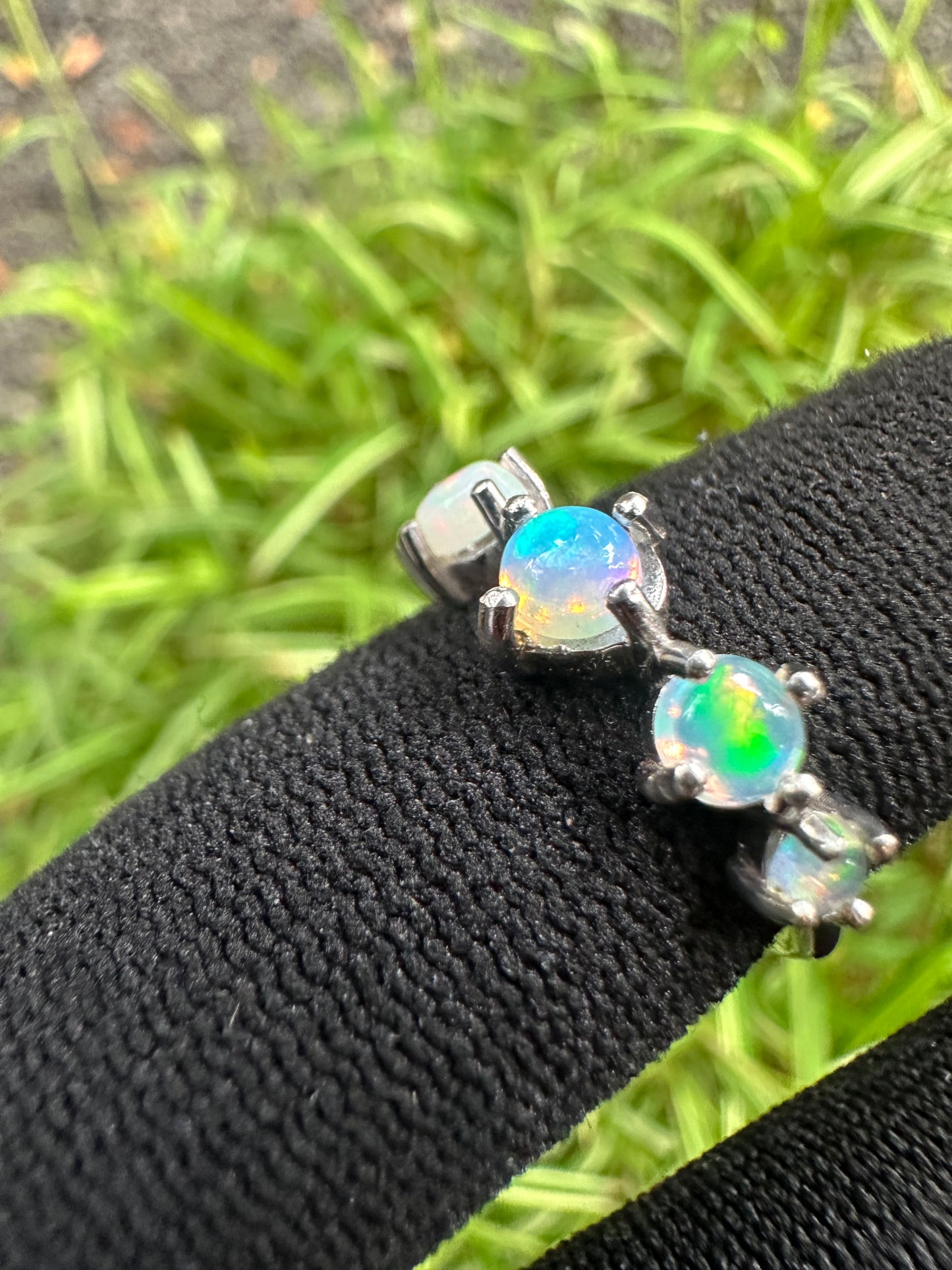 Minimalist Ethiopian Opal Ring for Women Dainty 925 Sterling Silver White Gold Plated Natural Full-Fire Opal Stone October Birthstone Meaning Hope & Love  Lightweight, Everyday Jewellery Gift for Her  Promise & Anniversary Ring