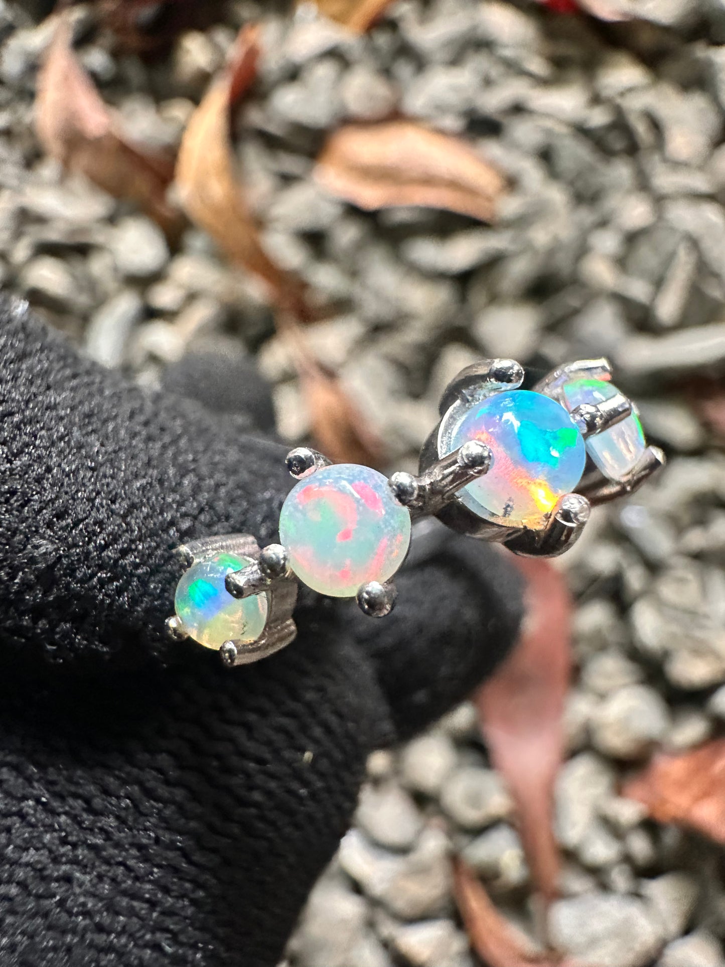 Minimalist Ethiopian Opal Ring for Women Dainty 925 Sterling Silver White Gold Plated Natural Full-Fire Opal Stone October Birthstone Meaning Hope & Love  Lightweight, Everyday Jewellery Gift for Her  Promise & Anniversary Ring