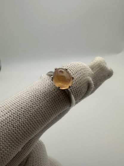 Radiant Yellow Sapphire Ring in 925 Sterling Silver - Exquisite Elegance