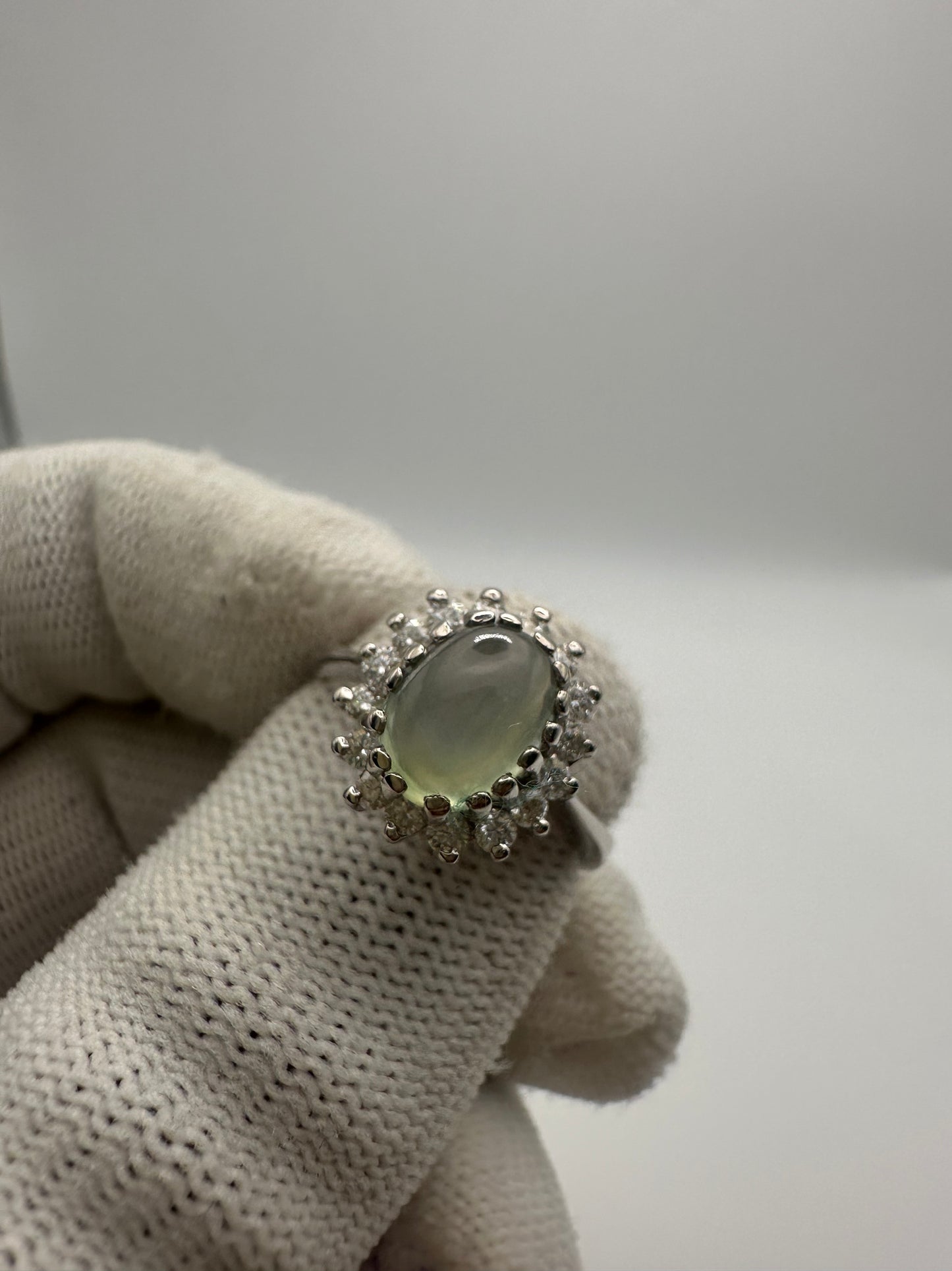 Stunning Pherenite Ring with Moissanite Accent in 925 Sterling Silver – Unique Elegance