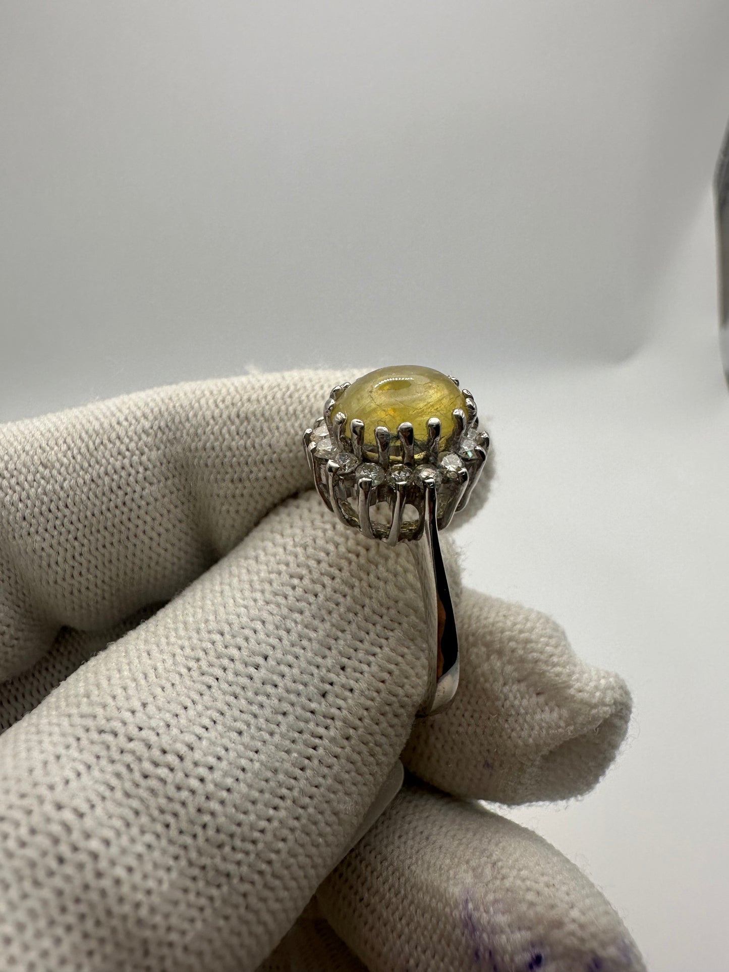 September Birthstone Yellow Sapphire Ring with Moissanite Accents in 925 Silver – A Perfect Gift for Her