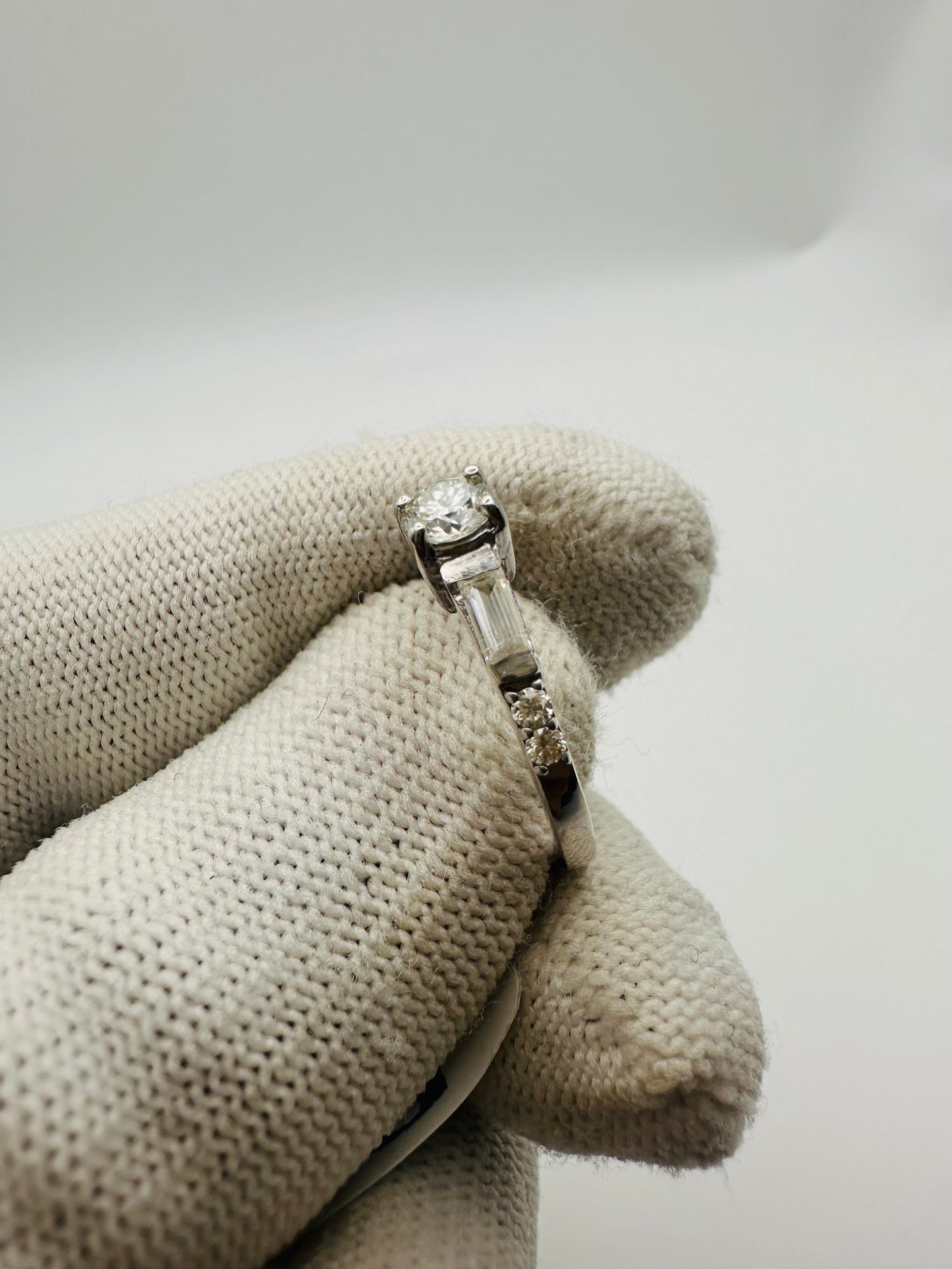 Stunning Moissanite Ring in Rhodium Plated 925 Silver gift for her