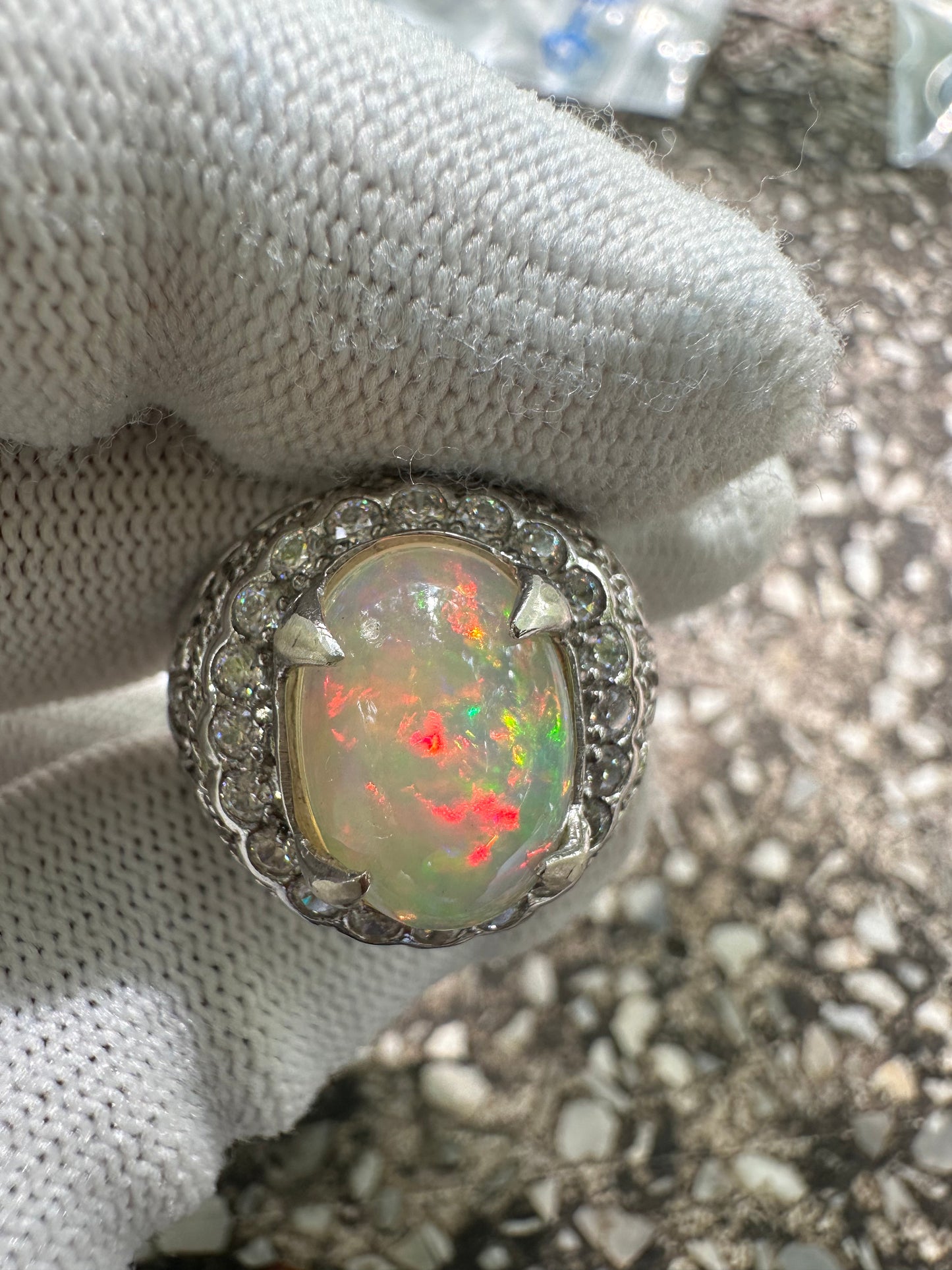 Men's Opal Ring in 925 Sterling Silver - October Birthstone