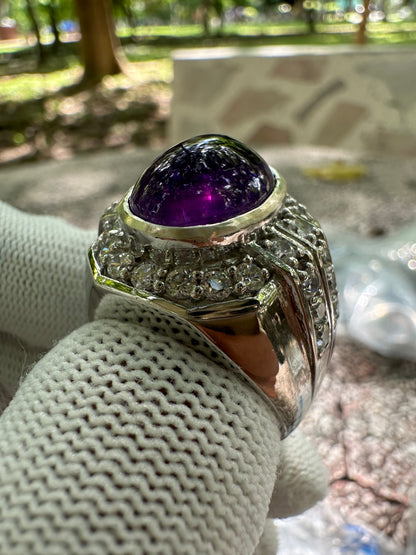 Men's Amethyst Ring in 925 Sterling Silver - February Birthstone