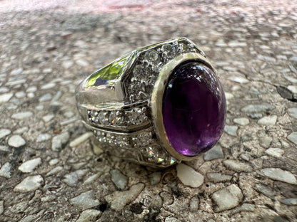 Men's Amethyst Ring in 925 Sterling Silver - February Birthstone