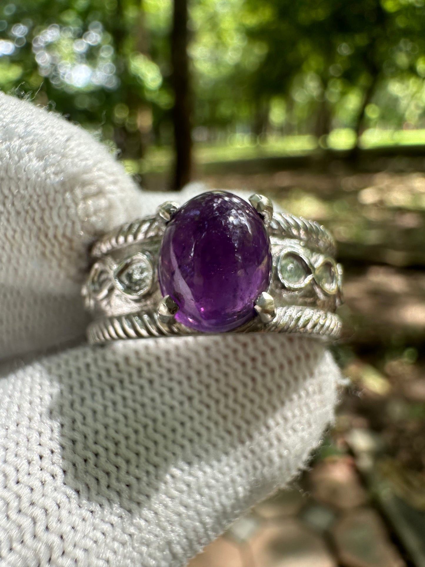 Men's Amethyst Ring in 925 Sterling Silver - February Birthstone