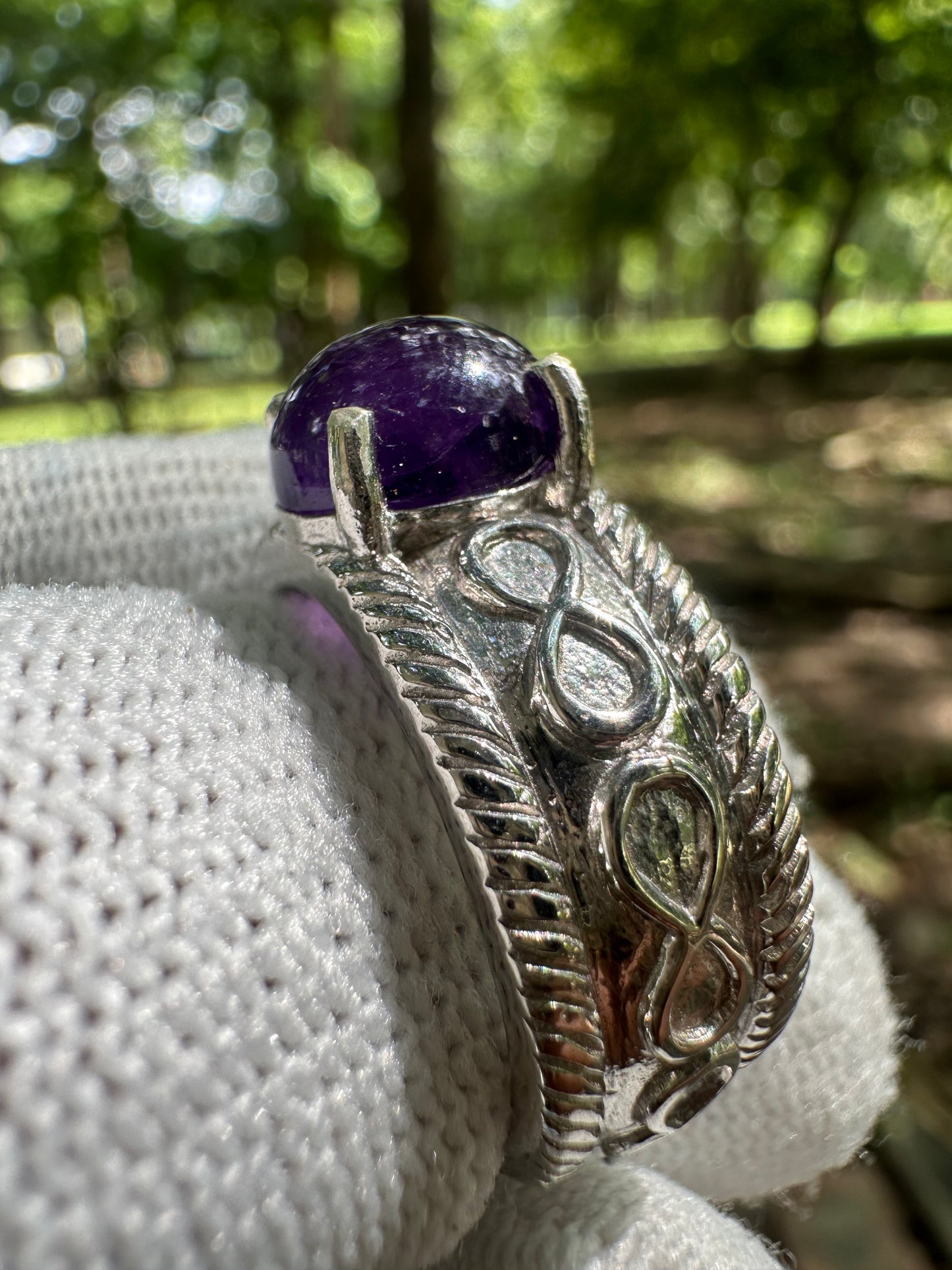 Men's Amethyst Ring in 925 Sterling Silver - February Birthstone