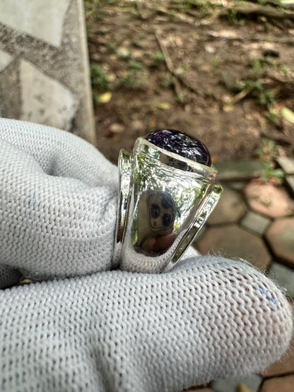 Men's Amethyst Ring in 925 Sterling Silver - February Birthstone