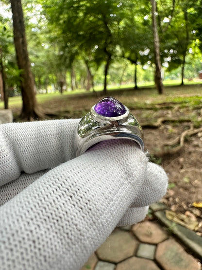 Men's Amethyst Ring in 925 Sterling Silver - February Birthstone