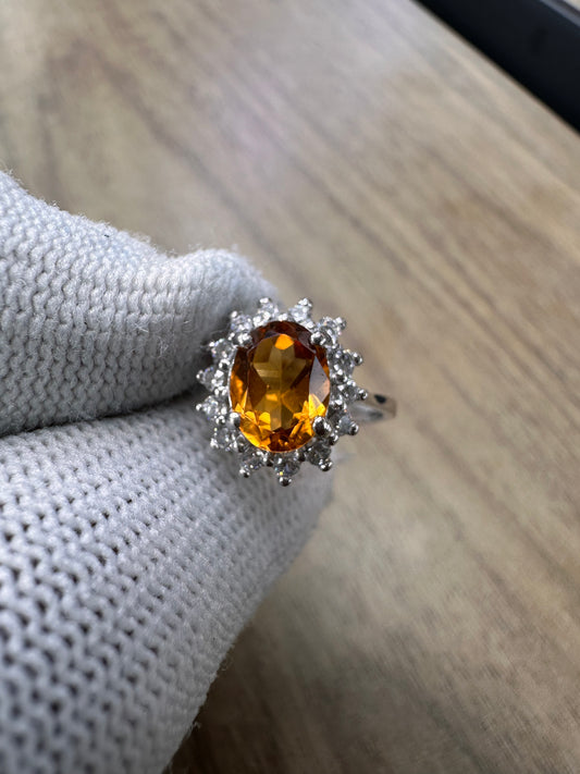 Citrine November Birthstone Ring – Sterling Silver Elegance