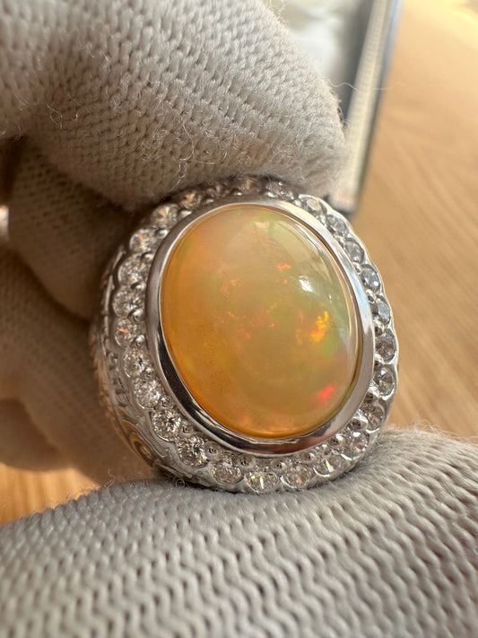 Opal Ring in 925 Silver – October Birthstone Jewelry – Elegant, Colorful, and Timeless
