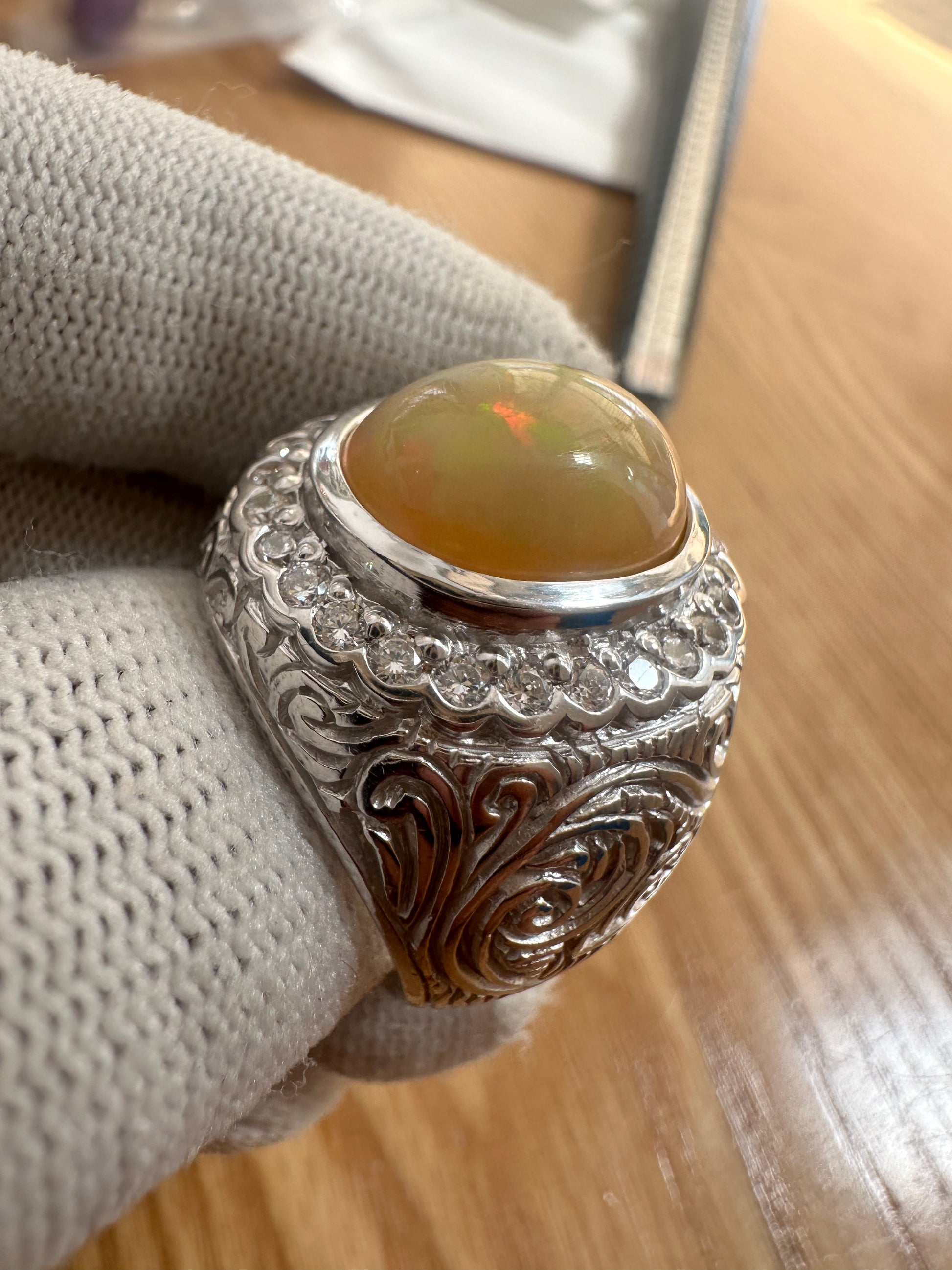 Opal Ring in 925 Silver – October Birthstone Jewelry – Elegant, Colorful, and Timeless