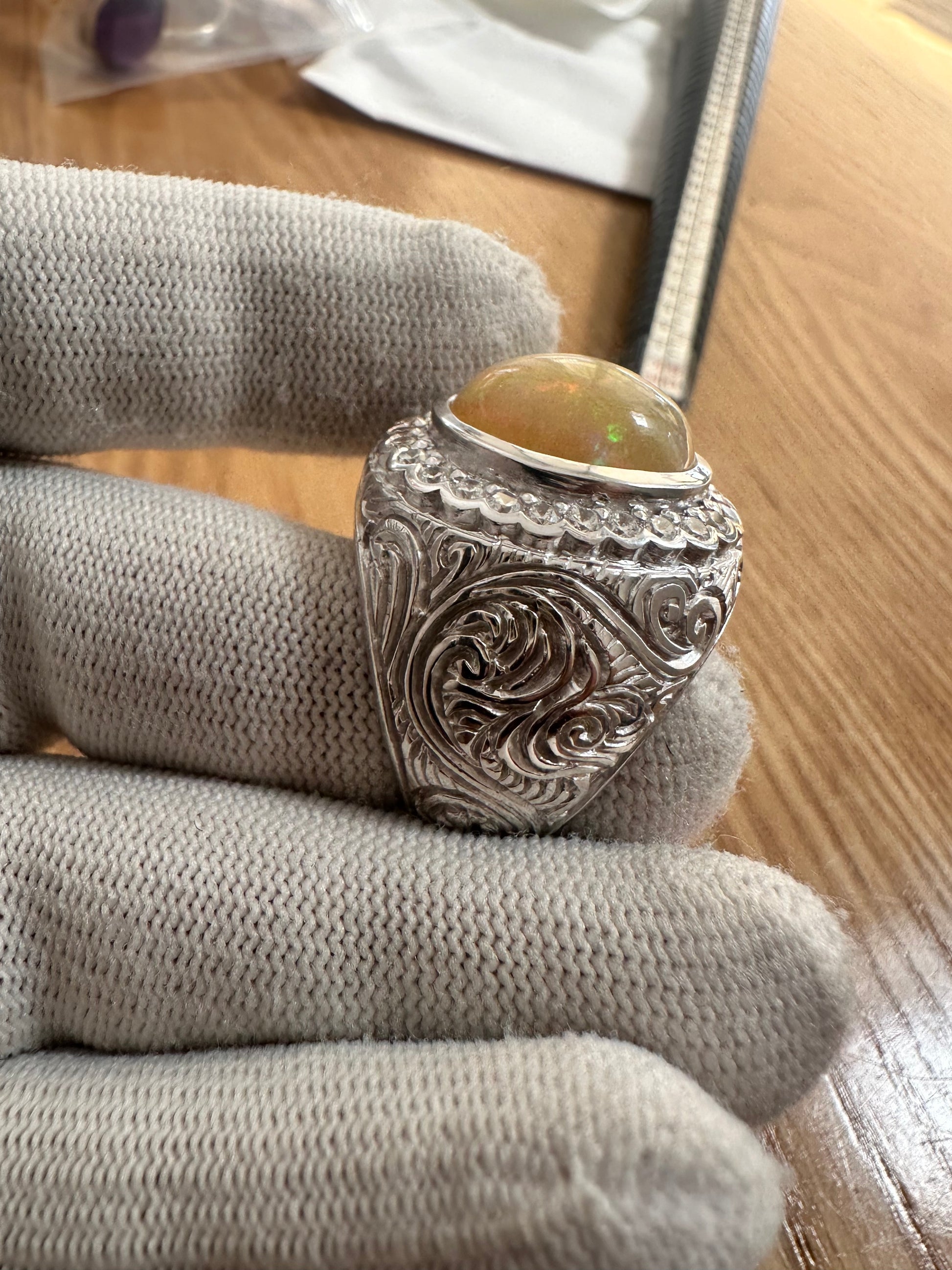 Opal Ring in 925 Silver – October Birthstone Jewelry – Elegant, Colorful, and Timeless
