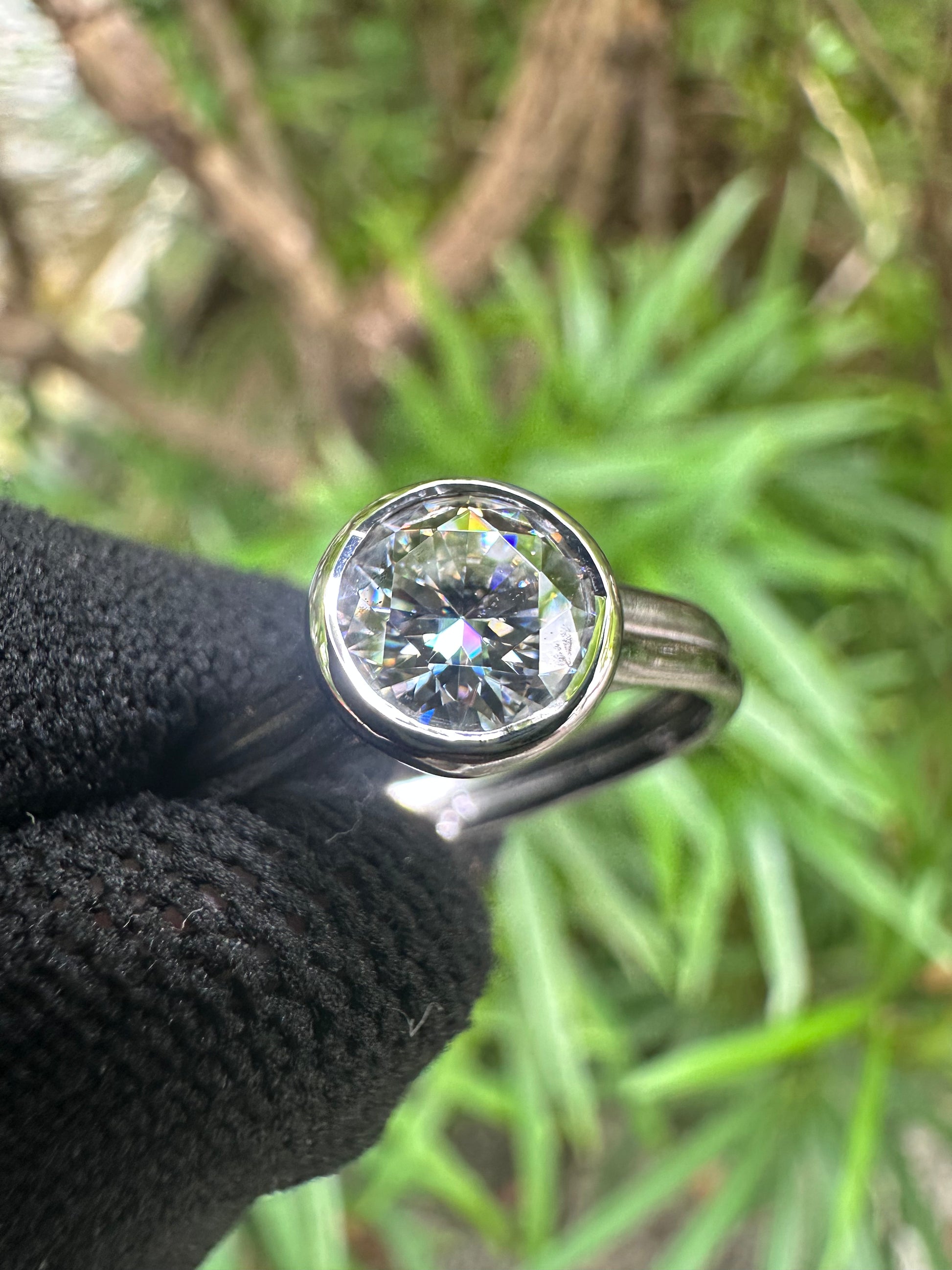 Shop this 1ct D Color Moissanite Solitaire Ring in S925 silver, white gold plated, GRA certified – perfect engagement or gift ring for her