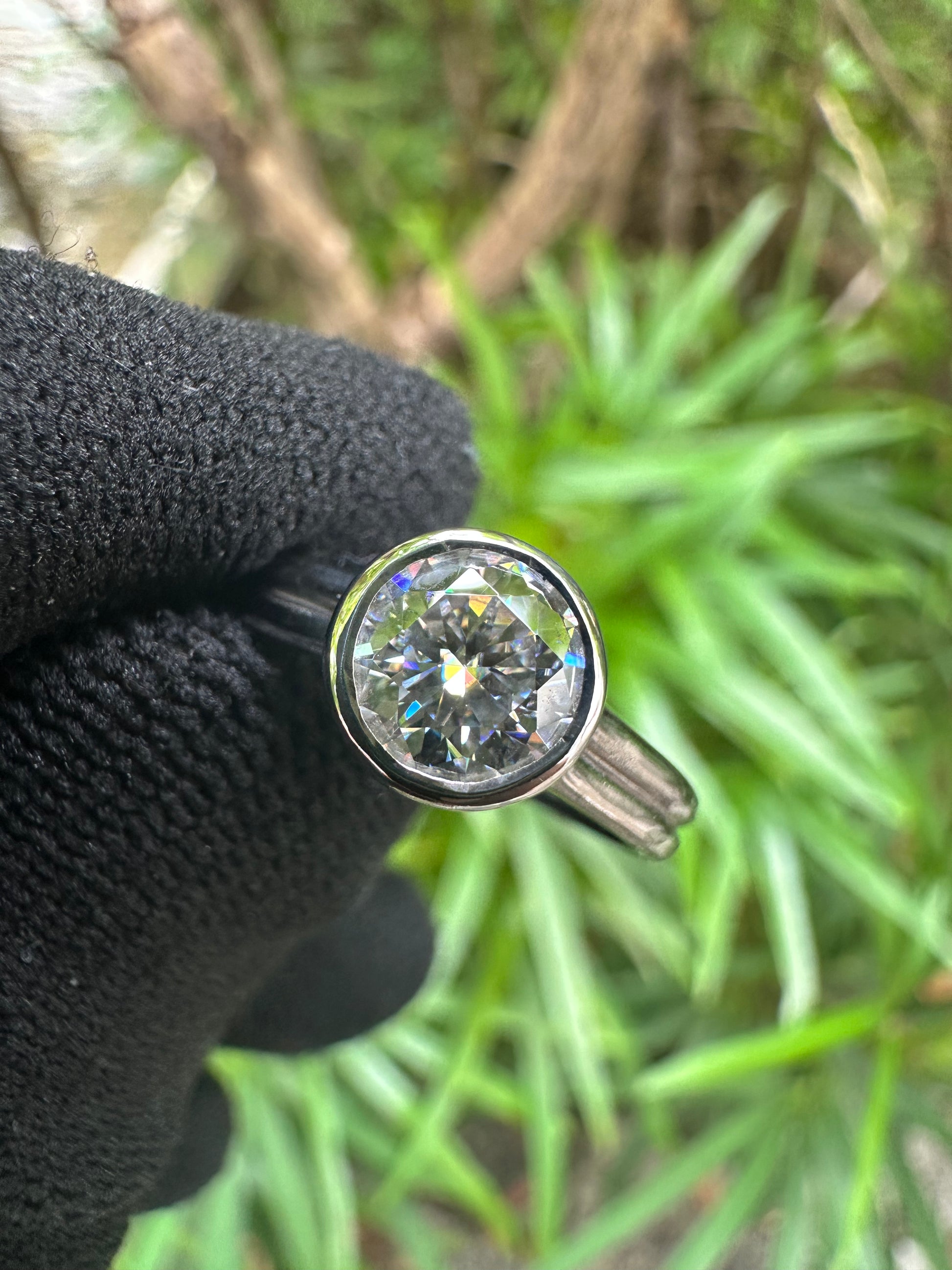 Shop this 1ct D Color Moissanite Solitaire Ring in S925 silver, white gold plated, GRA certified – perfect engagement or gift ring for her