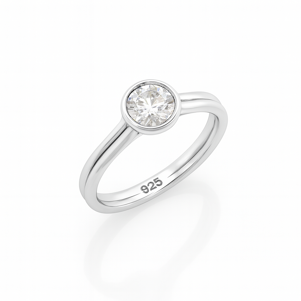 Shop this 1ct D Color Moissanite Solitaire Ring in S925 silver, white gold plated, GRA certified – perfect engagement or gift ring for her