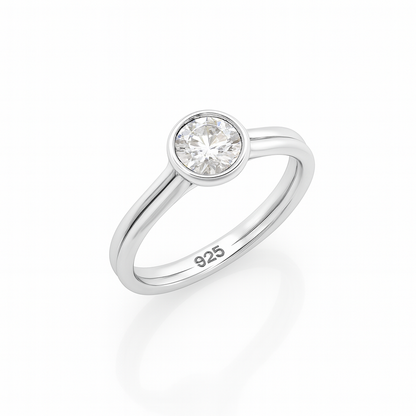 Shop this 1ct D Color Moissanite Solitaire Ring in S925 silver, white gold plated, GRA certified – perfect engagement or gift ring for her