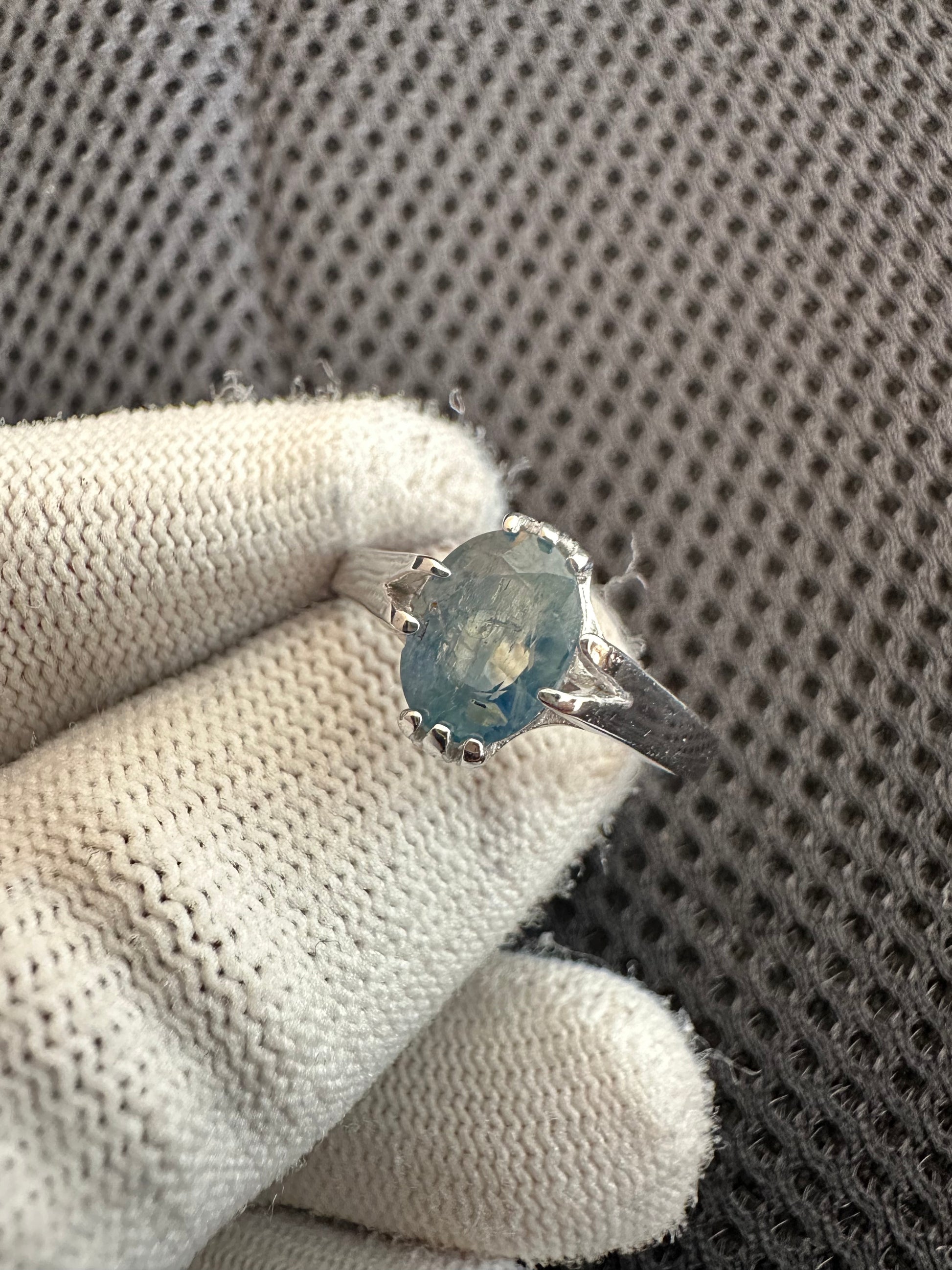 September Birthstone Ring: 925 Sterling Silver Rhodium-Plated, Natural Sapphire Gemstone, Classic Minimalist Jewelry for Women