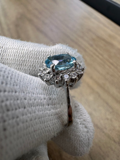 Swiss Blue Topaz November Birthstone Ring in 925 Sterling Silver – Elegant and Timeless