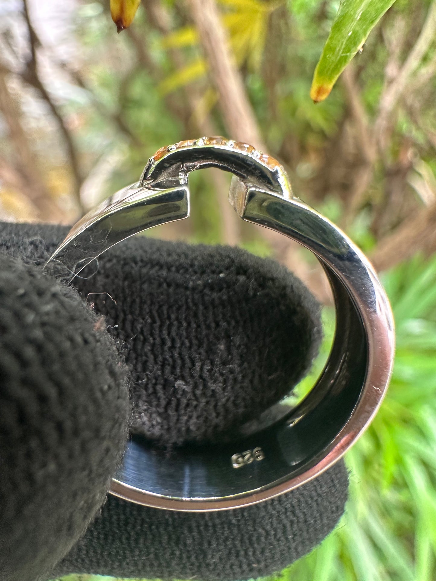 Men’s yellow sapphire band in 925 sterling silver with white gold plating – September birthstone ring