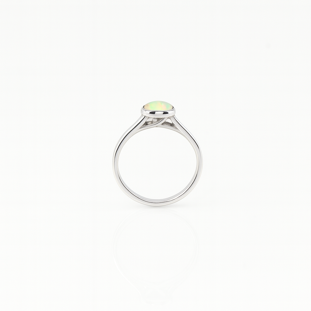 hop this Ethiopian Opal Ring for Women in S925 silver, white gold plated – October birthstone gift perfect for Valentine’s Day, Mother’s Day & more.