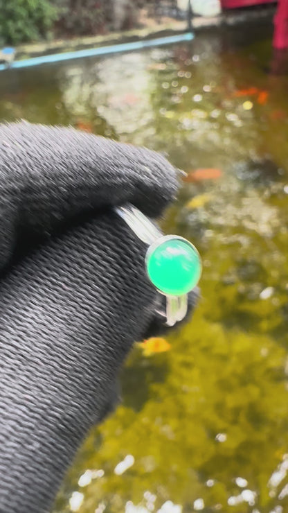 Elegant Minimalist Green Chalcedony Ring in 925 Sterling Silver June Birthstone  Healing Crystal Jewellery for Heart Chakra Balance & Inner Peace  Solitaire Natural Gemstone Fashion Ring, Perfect Gift for Her Birthday, Christmas, Anniversary