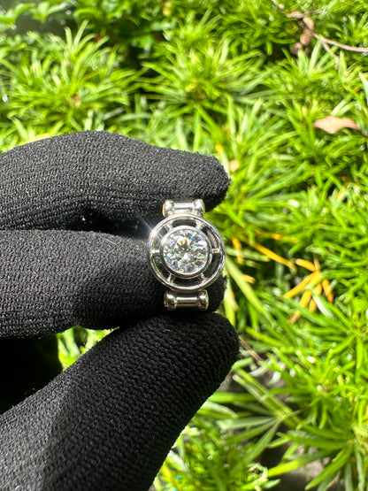 D Color Moissanite Engagement Ring (GRA Certified) – Ethical Diamond Alternative with Yellow Sapphire Accents, Affordable Luxury Jewellery Gift for Any Occasion, Brilliant Sparkle & Fire, Conflict-Free Gemstone Jewellery for Him April Birthstone