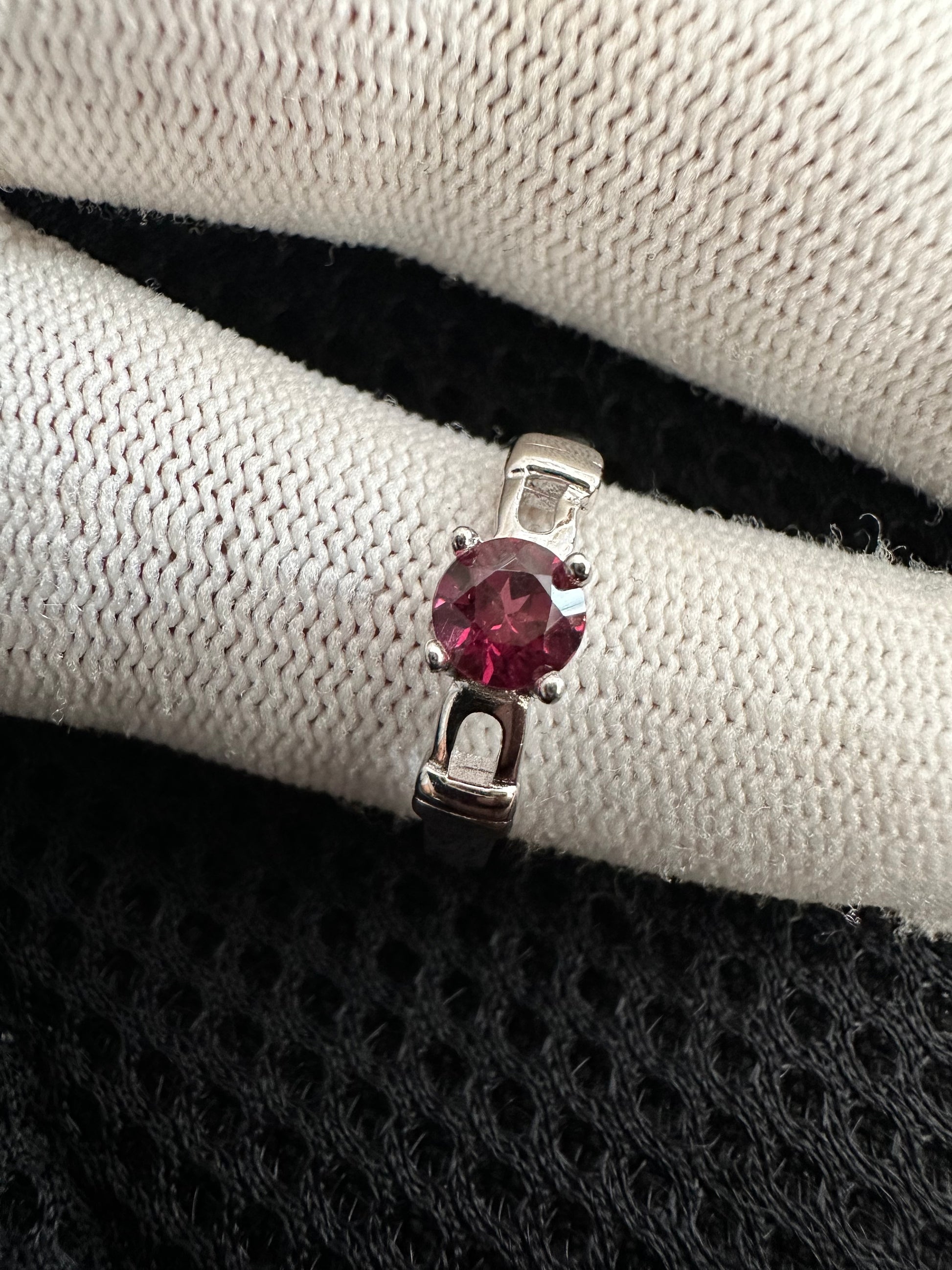 Rubellite Tourmaline October Birthstone in Sterling Silver