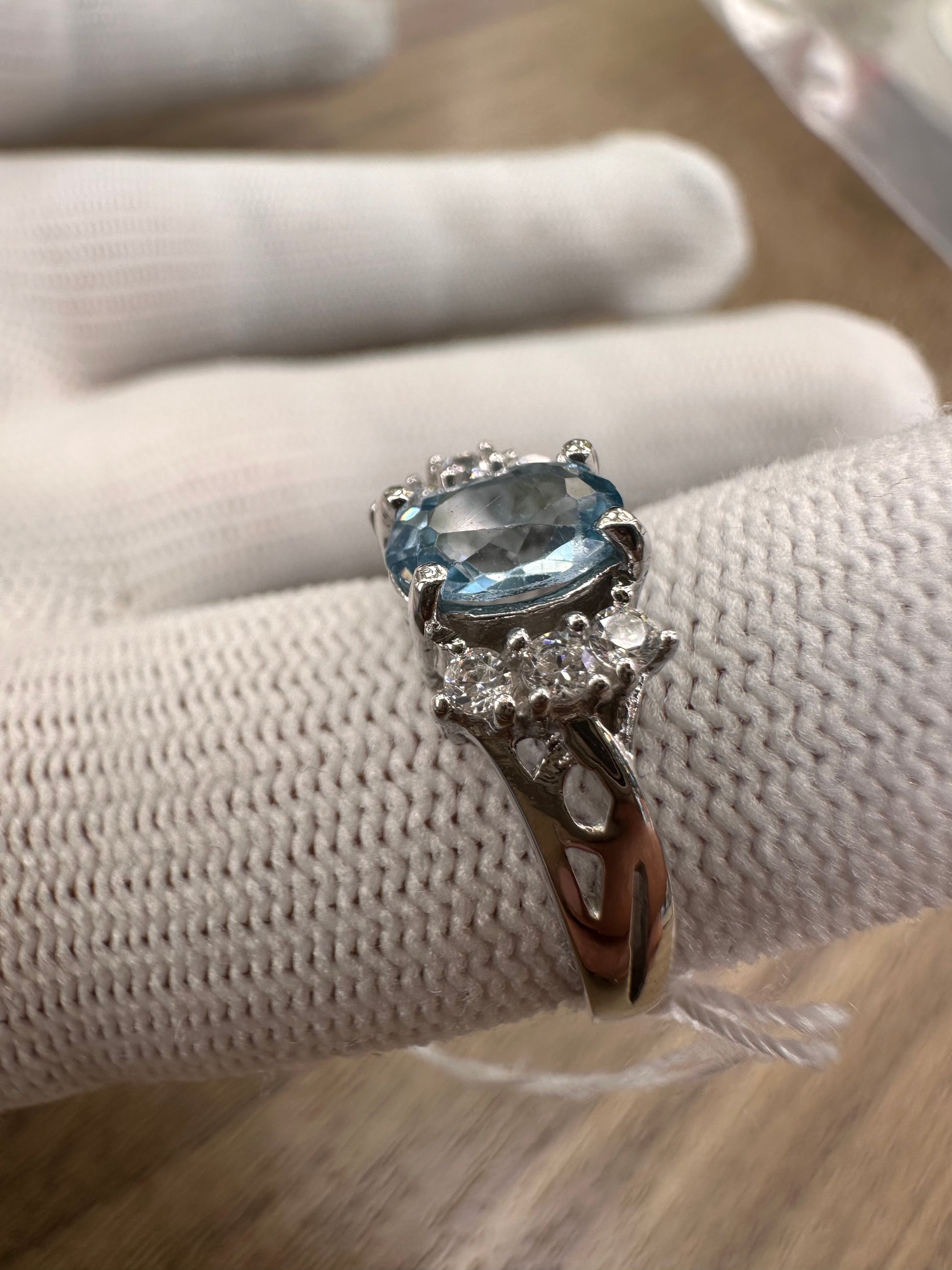 Elegant Swiss Blue Topaz Pendant with Cubic Zirconia Accents – November Birthstone Jewelry
