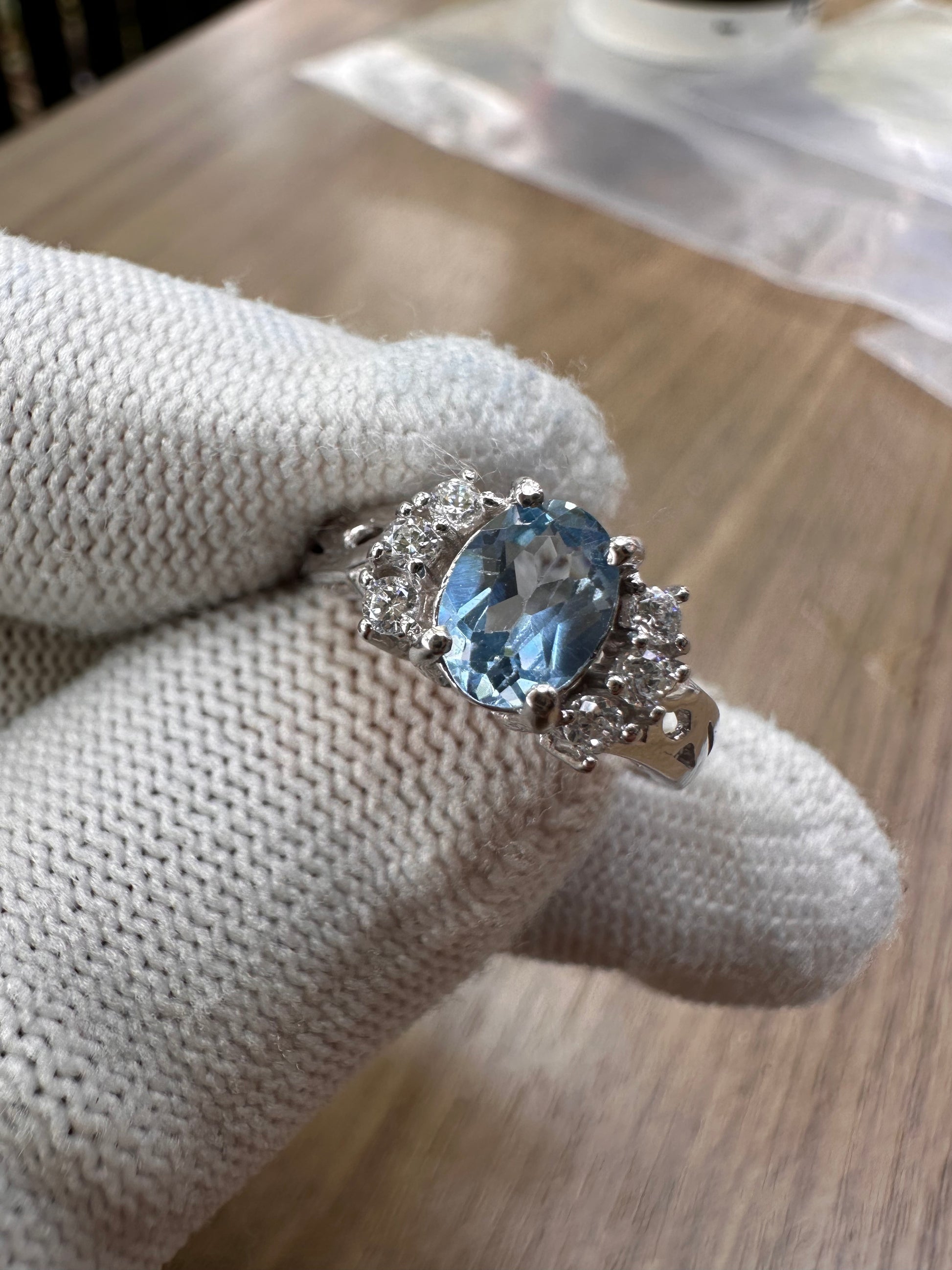 "Elegant Swiss Blue Topaz Pendant with Cubic Zirconia Accents – November Birthstone Jewelry"